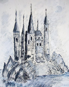 中世纪城堡的救济图片黑白建筑图片