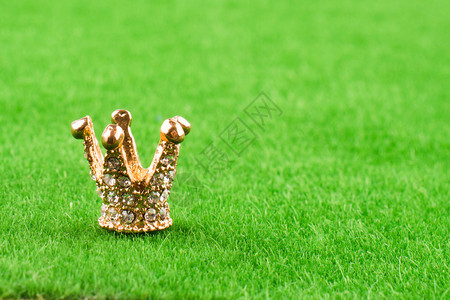 金色皇冠在草地上图片