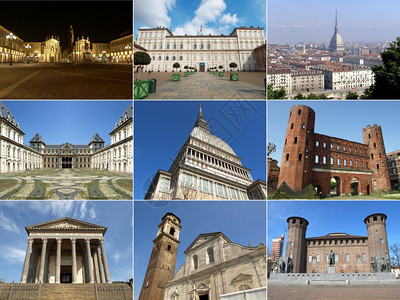 都灵地标著名的地标和纪念物拼贴图意大利都灵图片