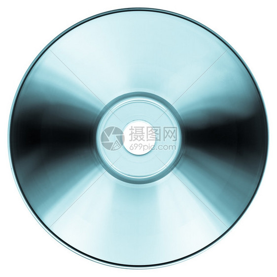 CDDVD用于音频和视频数据记录的CDDVD在白色背景上隔离冷蓝型图片