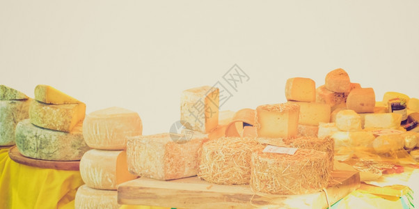 有机农业奶酪与白色相比的范围图片