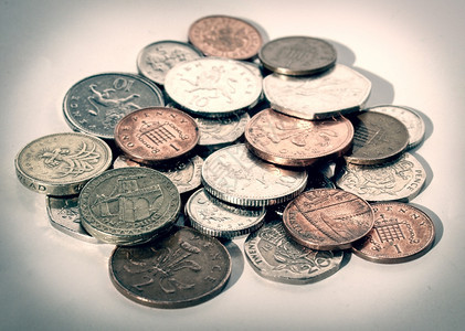 英国镑硬币的老外观范围英国货币图片