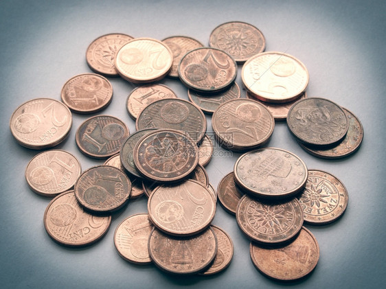 反向看欧元硬币向洲货看一欧元硬币图片