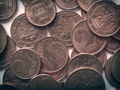 欧元硬币洲货作为背景是有用的图片