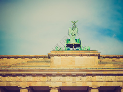 柏林勃兰登堡复古风格复古外观勃兰登堡托勃兰登堡门著名地标在德国柏林图片