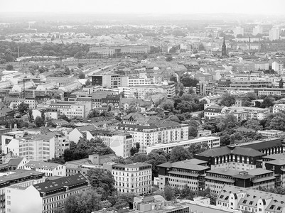 Leipzig空中观察德国Leipzig市空中观察黑白图片