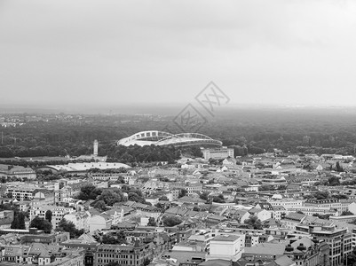 Leipzig空中观察德国Leipzig市空中观察黑白图片