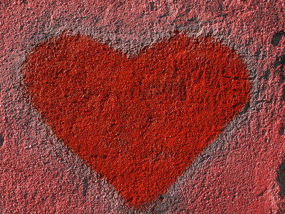 红心是爱的象征画在墙上图片