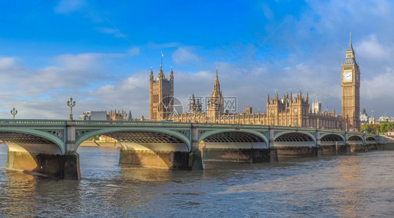 威斯敏特大桥全景议会两院和英国伦敦大本桥威斯敏特大桥英国伦敦图片