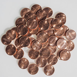 一元硬币1美分美元硬币美国1美分的货币图片