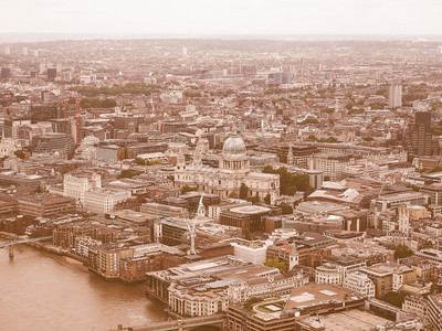 英国伦敦泰晤士河空中景象图片