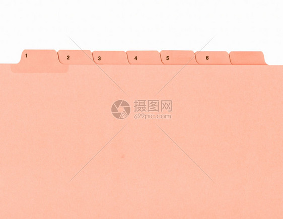文件夹前置办公室文件夹在白色旧写上孤立的编号标签图片