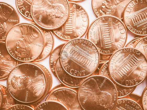 美国元硬币货作为背景古有用图片