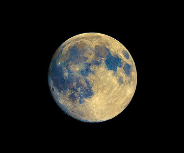 满月时用望远镜增强的颜色观测满月时用天文望远镜观测满月时用大增强的颜色显示地形表面的真实颜色图片