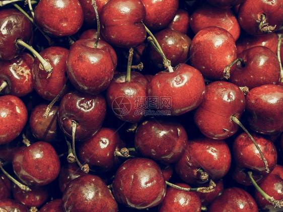 樱桃老古董不饱和富营养红樱桃水果健康作为背景有用图片