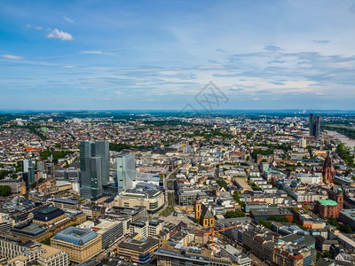 人类发展报告对德国美因法兰克福市的空中观察图片