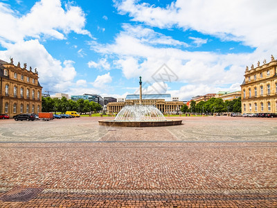 SchlossplatzCastle广场Stuttgart人类发展报告高动态范围德国斯图加特的Schlossplatz广场人类发图片