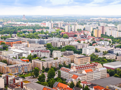 人类发展报告德国莱比锡市的人类发展报告空中观察图片