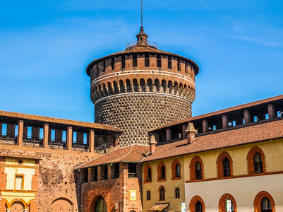 斯福尔泽斯科城堡米兰HDR意大利米兰的高动态范围HDRCastelloSforzescoSforzaCastle图片