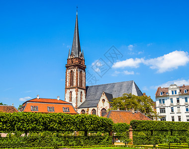德国达姆施塔特的圣伊丽莎白教堂高清图片