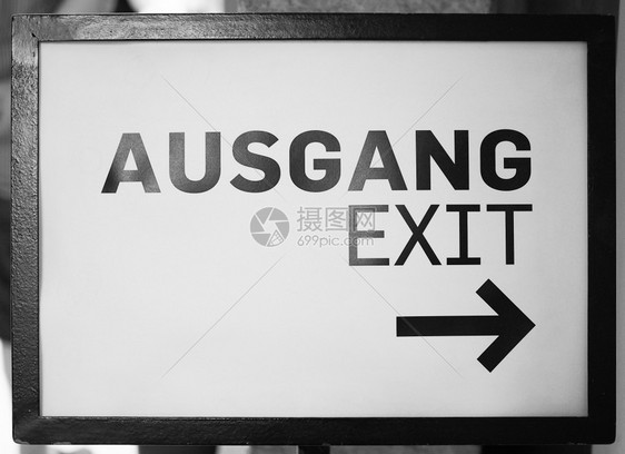 Ausgang符号表示黑白退出符号表示黑白德语退出图片