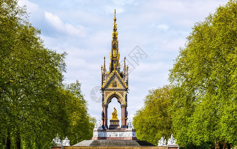 艾伯特纪念伦敦人类发展报告英国伦敦Kensington花园的HDRAlbert纪念图片