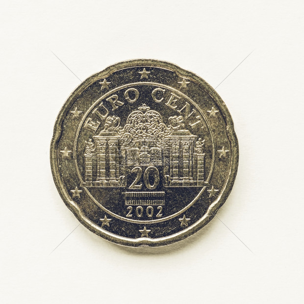 奥地利20硬币欧元货20硬来自奥地利