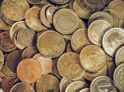 欧元硬币价值背景欧洲联盟的元硬币价值货图片