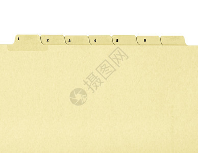 Vintagelooking文档件夹VItageOffice文件夹白色上孤立的编号标签图片