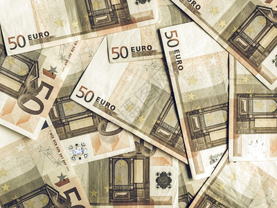 欧洲银行元金币背景价值看望范围50欧元钞票作为背景很有用图片