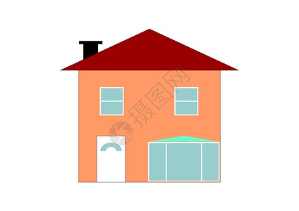 单栋房屋插图一单层两房屋的插图图片