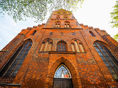 卢贝克hdr的圣埃吉迪恩教堂德国卢埃贝克的圣埃吉迪恩StAegidien教堂图片