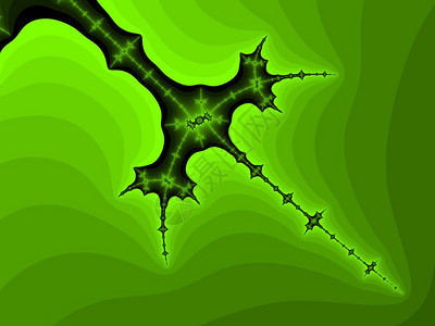 黄色绿折形背景黄绿色曼德尔布罗特设置抽象的折形插图作为背景有用图片