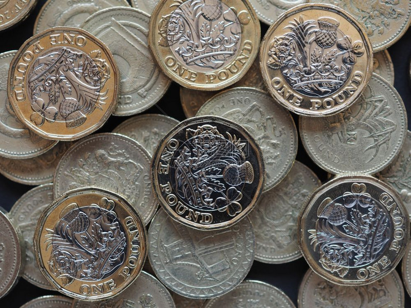 1英镑硬币联合王国新的和旧1英镑硬币联合王国货
