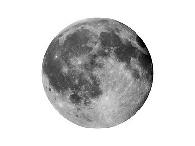 高对比度满月在白色背景下用望远镜在夜间从北半球观测到的高对比度满月图片