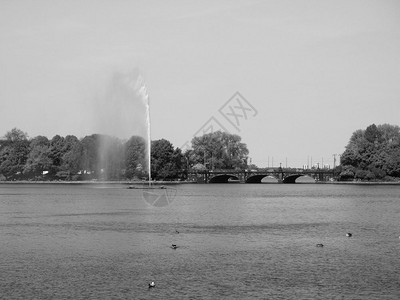 德国汉堡Binnenalster内阿尔斯特湖汉堡体重Binnenalster的Alsterfontaene阿尔斯特喷泉意指内阿尔图片