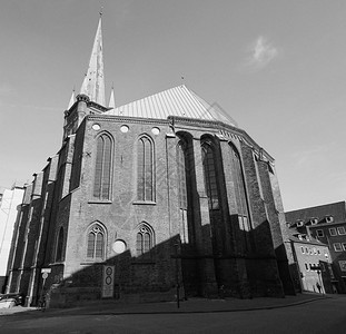 德国莱魁北克的圣彼得教堂黑白图片