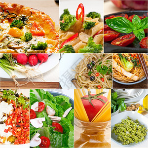 健康蔬菜素食品拼贴在白框上图片