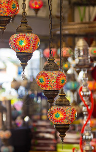 美丽的彩色灯阿拉伯装饰风格的图片
