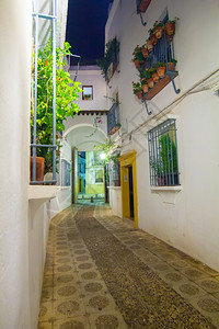 西班牙科尔多瓦市典型白屋街道图片