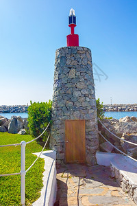 西班牙马拉加PuertoBanus码头灯塔入口图片