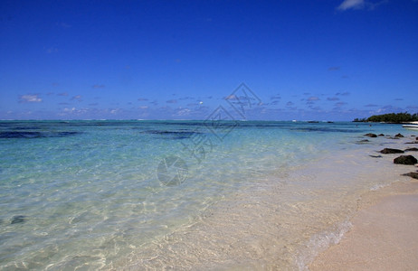 毛里求斯美丽的海滩洋和天空图片
