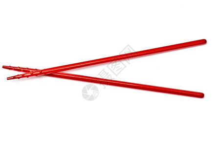 白色背景的红筷子图片