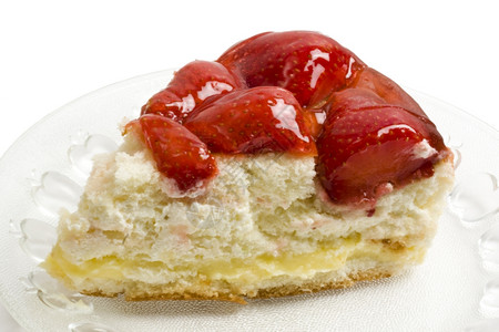 美味的草莓干酪蛋糕切口片图片