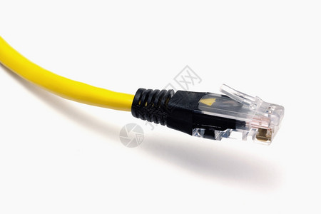 计算机网络白色背景上隔离的计算机网络电缆背景图片