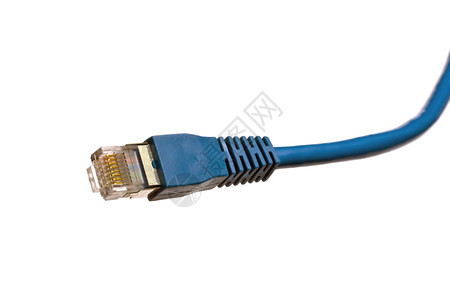 白色的蓝网络电缆图片