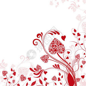 花粉和心的概要背景Valentine的卡片图片