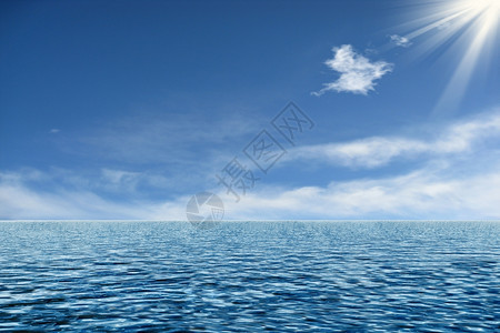 美丽的蓝天空和海洋图片