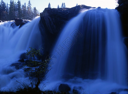 美丽瀑布的流水紧背景图片