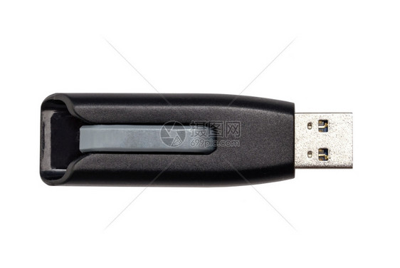 USB闪光驱动器对白背景的关闭图片